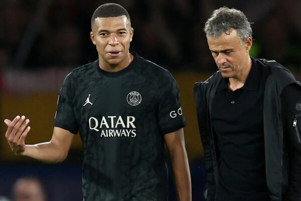 Luis Enrique and Kylian Mbappe