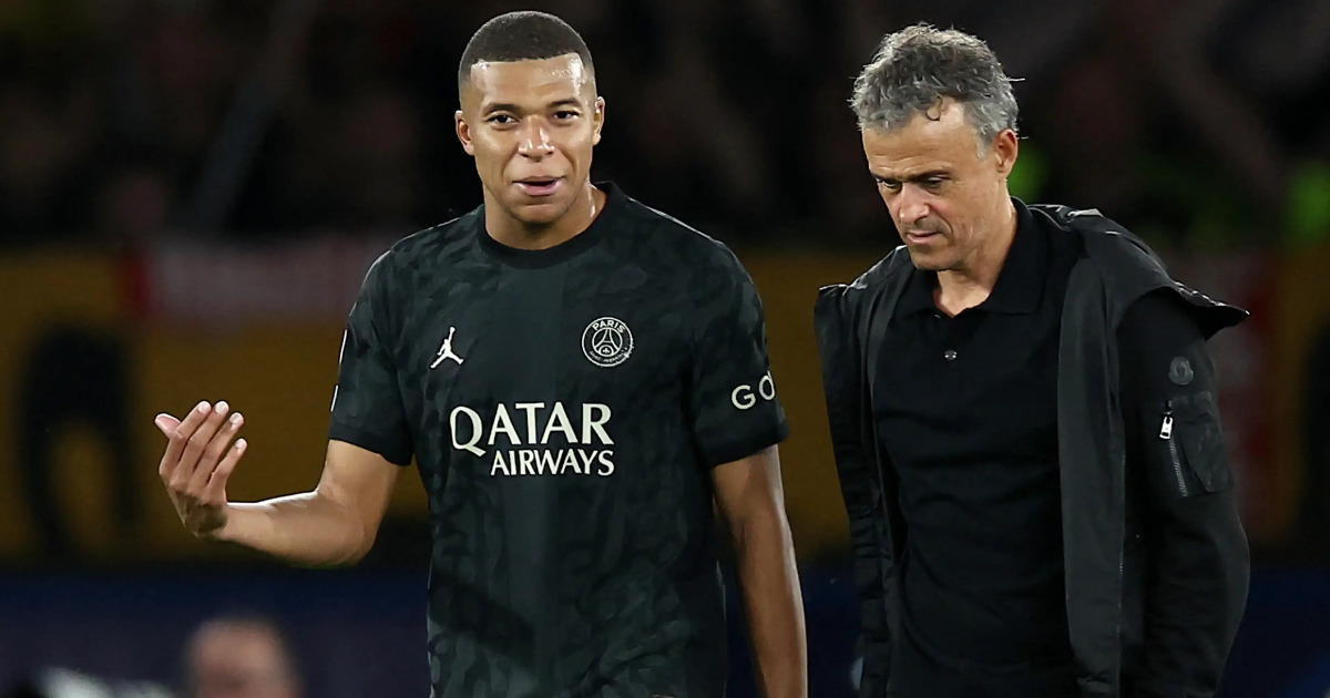 Luis Enrique and Kylian Mbappe