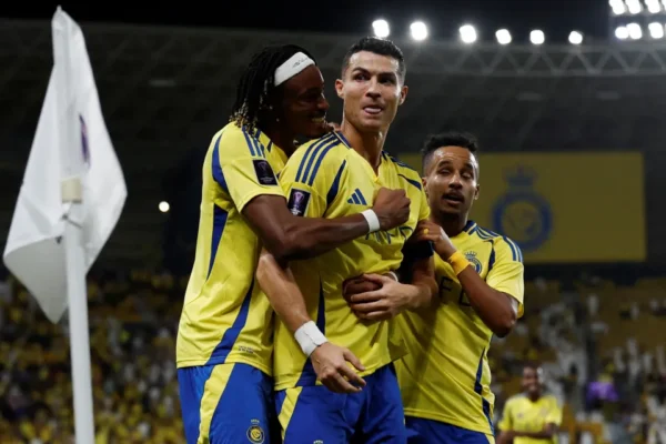 Cristiano Ronaldo in his Champions League match against Al Rayyan.