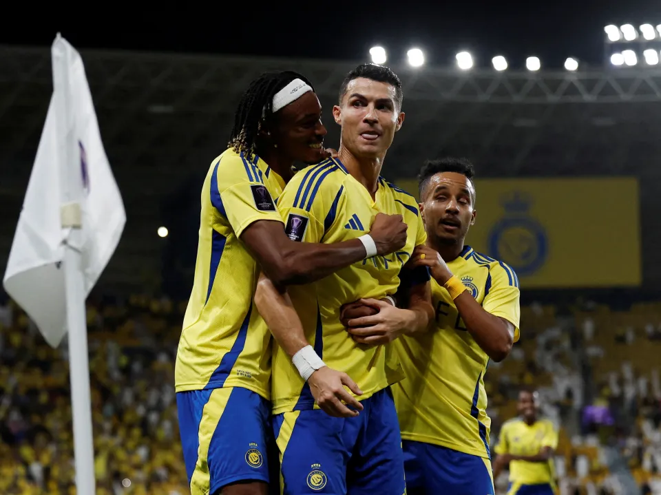 Cristiano Ronaldo in his Champions League match against Al Rayyan.