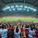 fans in a football stadium