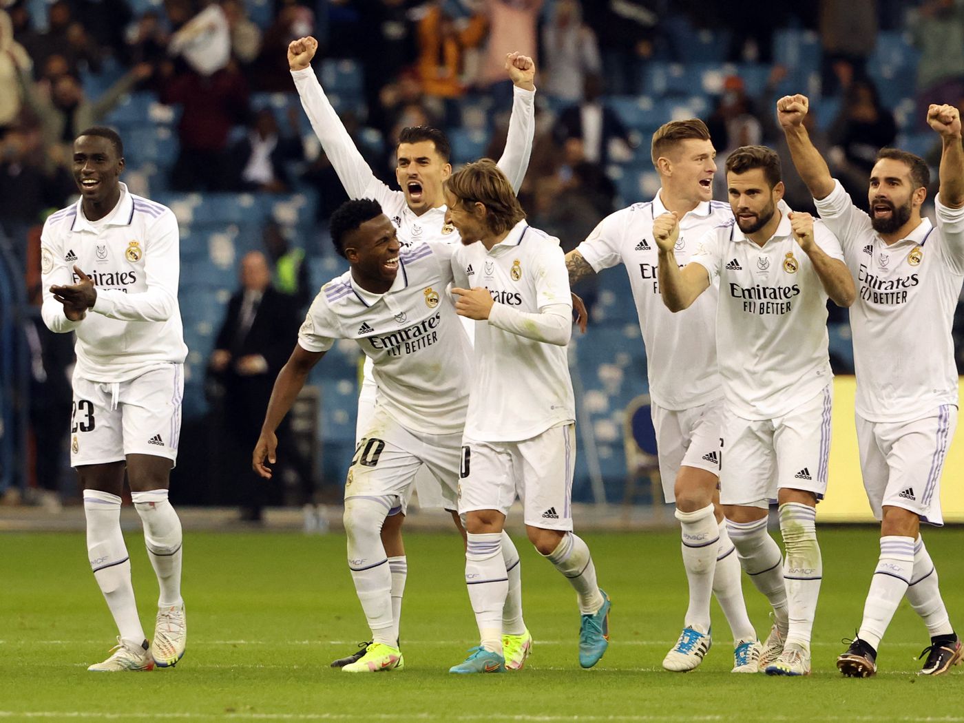 Real Madrid players rejoice