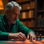 chess player plays blackjack in an online casino