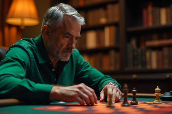 chess player plays blackjack in an online casino